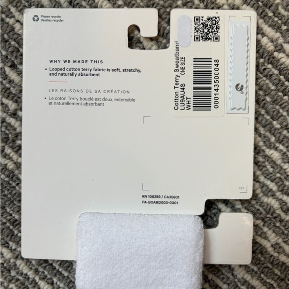 lululemon athletica - Cotton Terry Sweatband - White - NWT - Picture 4 of 4